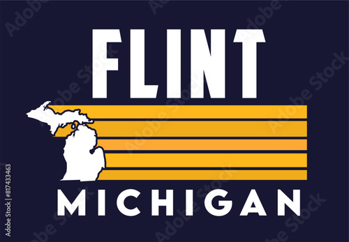 michigan flint on blue background