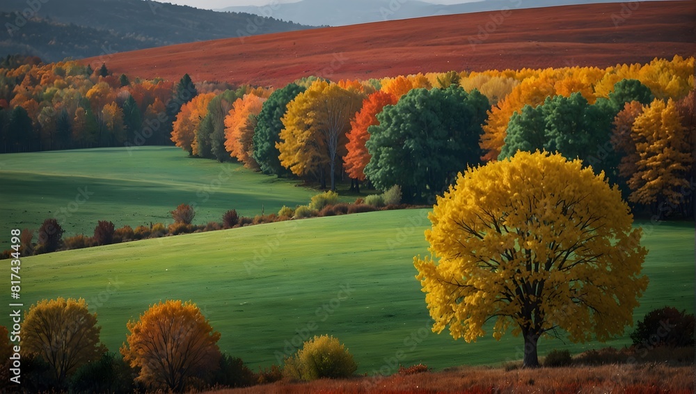 A landscape where the colors change with the passing of seasons ai_generated A landscape where the colors change with the passing of seasons ai_generated