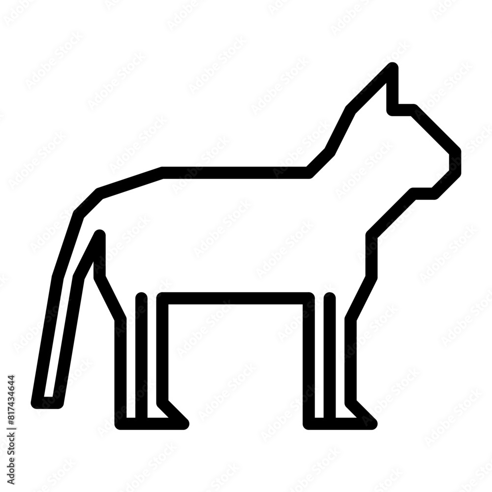 simple design of cat icon outline, cat sign