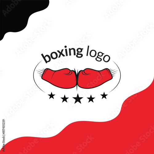 Boxing Gym Logo Design – Editable 5-Star Rating Fitness Emblem Sports