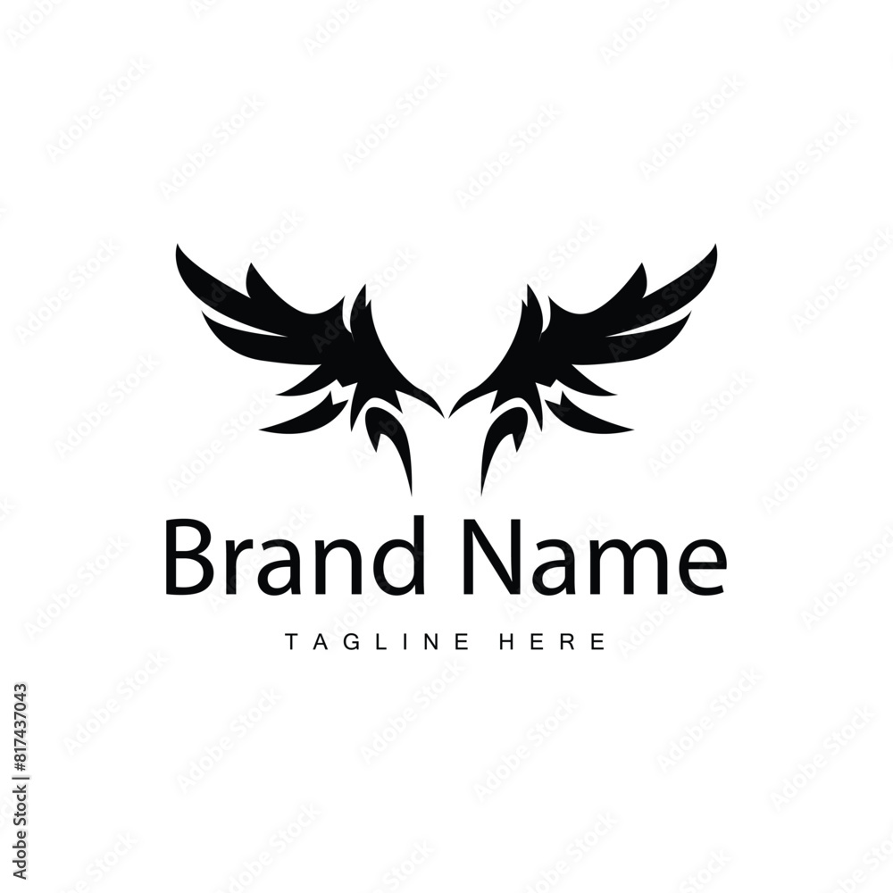 Wing Logo Design, Vector Eagle Falcon Wings, Beauty Flying Bird, Illustration Symbol Wing Logo Design, Vector Eagle Falcon Wings, Beauty Flying Bird, Illustration Symbol