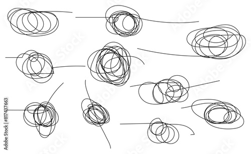 Hand drawing insane tangled scribble random chaotic lines.