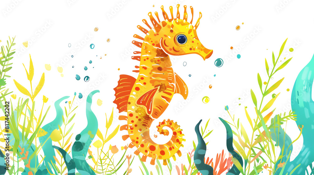 illustration of a fish in the water on white transparent background illustration of a fish in the water on white transparent background