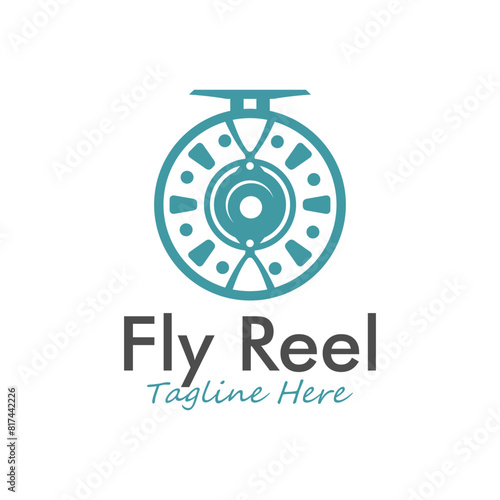 fishing reel illustration logo