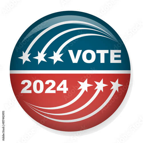 Vote 2024 - Voting Campaign Election Pin Button or Badge Retro Vintage