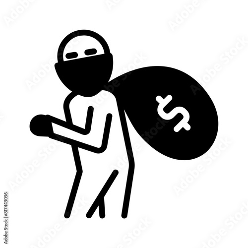 Vector solid black icon for Theft crime