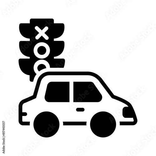 Vector solid black icon for Traffic offence