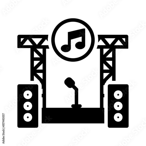 Vector solid black icon for Concert