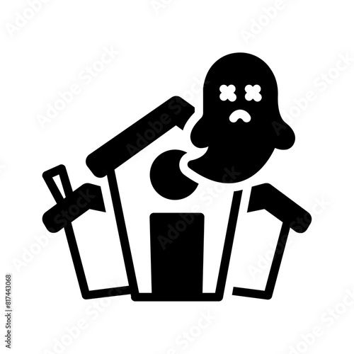 Vector solid black icon for Haunted