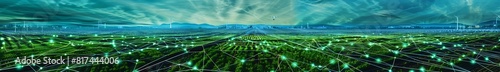 A panoramic visualization of a high-tech agricultural network