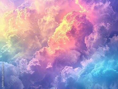 rainbow-colored stormy clouds