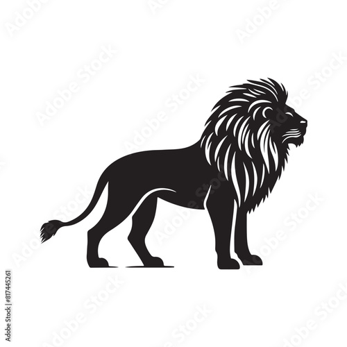 Lion Silhouette flat vector illustration.