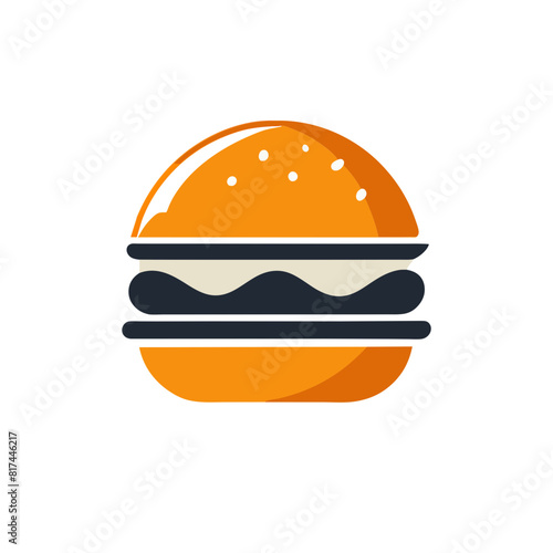 Burger with a stylized flame behind it