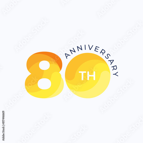 80 Th Anniversary Celebration Vector Template Design Illustration