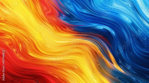 Vivid abstract swirl design featuring rich gradients of warm and cool hues in a dynamic and fluid composition
