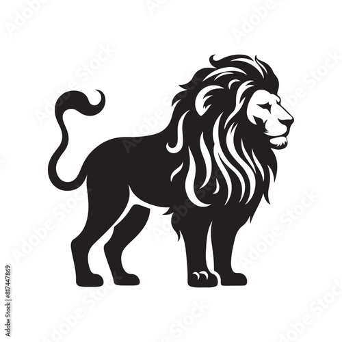 Lion Silhouette flat vector illustration.