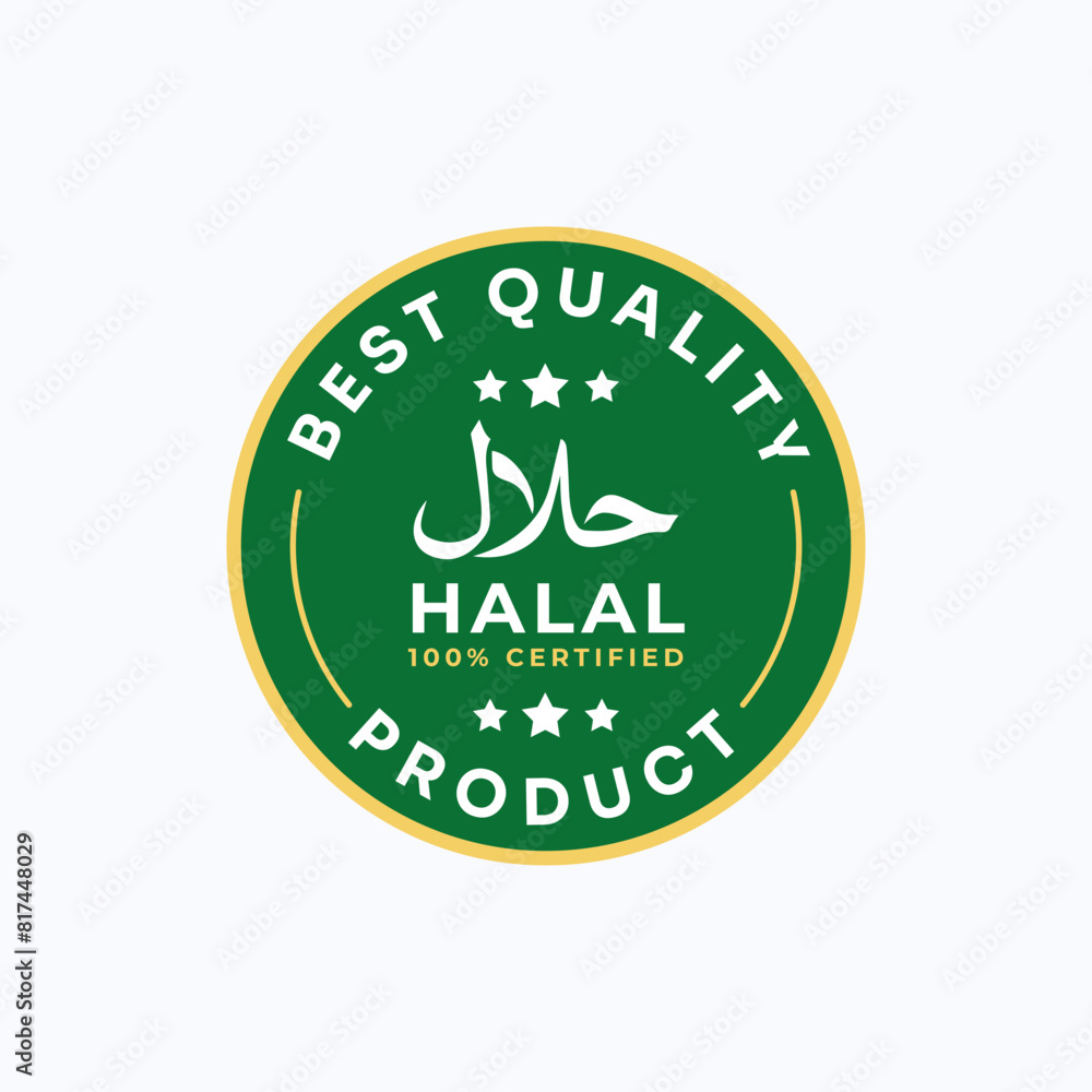 Halal Label Certified Vector Template Design Illustration Halal Label Certified Vector Template Design Illustration