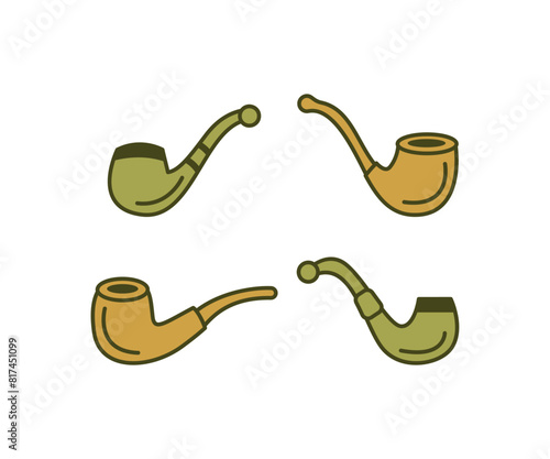 smoking pipe st patricks day theme holiday icon vector design simple flat illustration collections sets