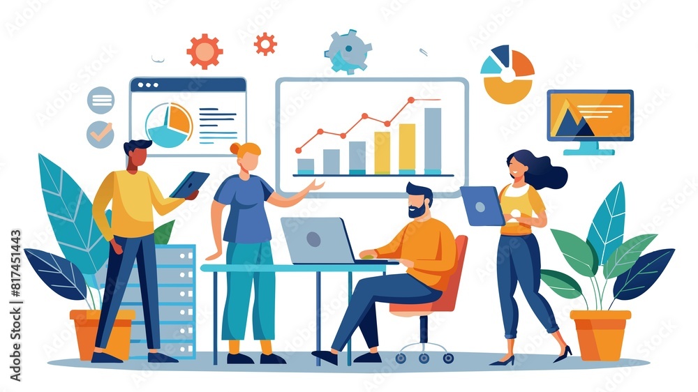 Fototapeta premium Web analytics provide valuable insights for businesses, optimizing financial performance and investment opportunities.