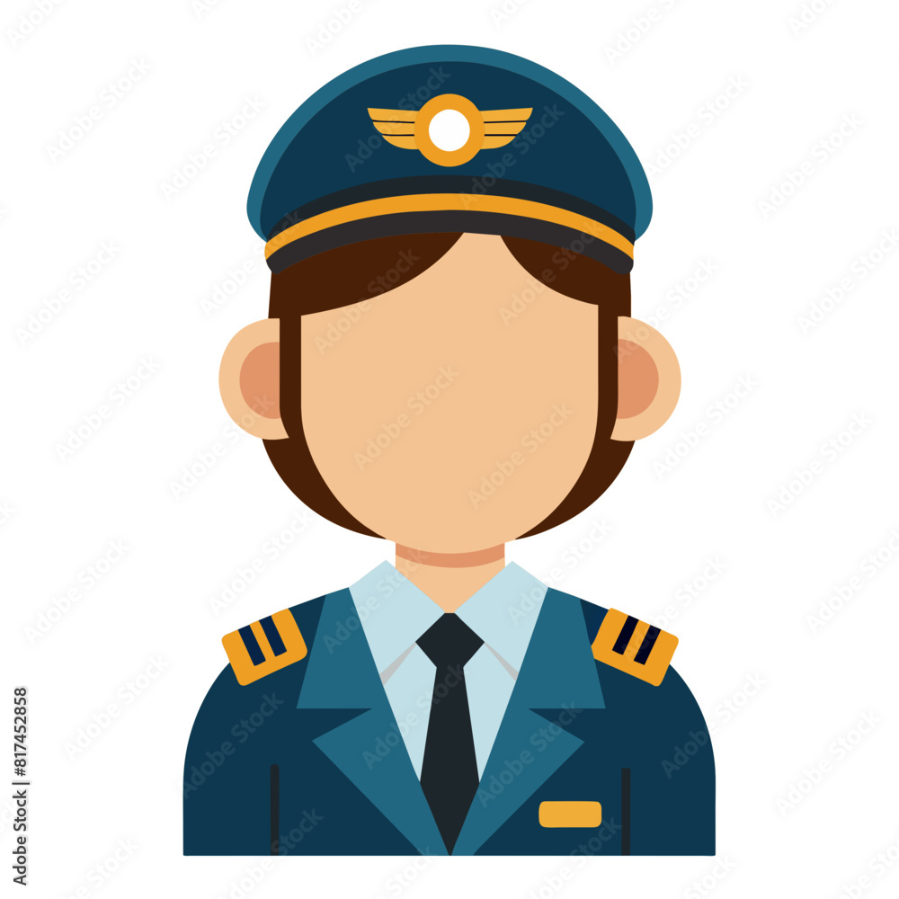 colorful faceless illustration of captain or pilot