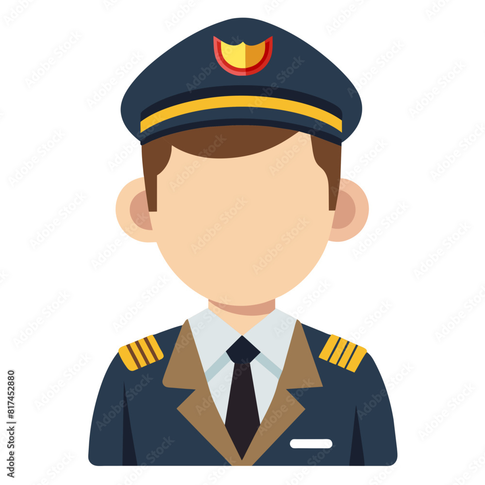 colorful faceless illustration of captain or pilot
