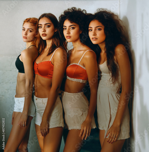 Four diverse young women, a...