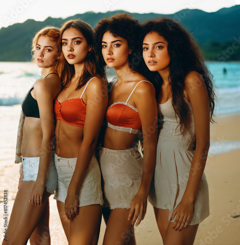 Four diverse young women, a...