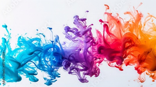 colorful dye in water on white background © kashif 2158