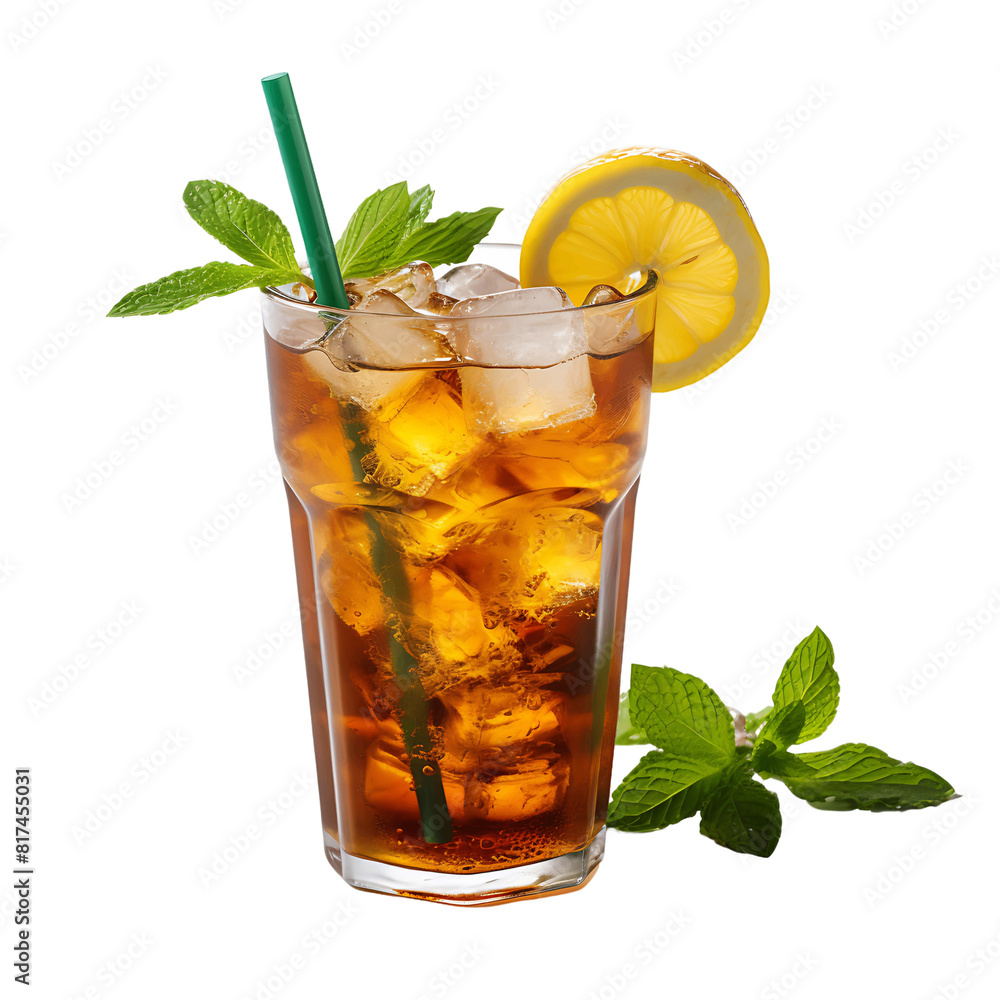 Refreshing Ice Tea Isolated on Transparent Background Refreshing Ice Tea Isolated on Transparent Background