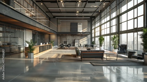 interior office company building with modern architecture 