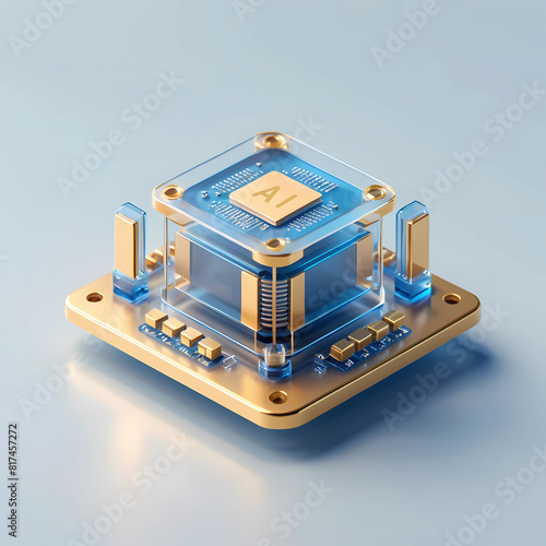 3D design element, smart chip icon