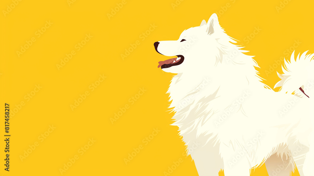 Captivating Minimalist Digital Art Featuring a Cheerful Samoyed Dog Captivating Minimalist Digital Art Featuring a Cheerful Samoyed Dog