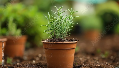 rosemary growing in a pot  © marco