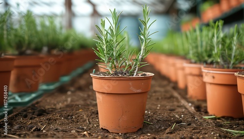 rosemary growing in a pot 