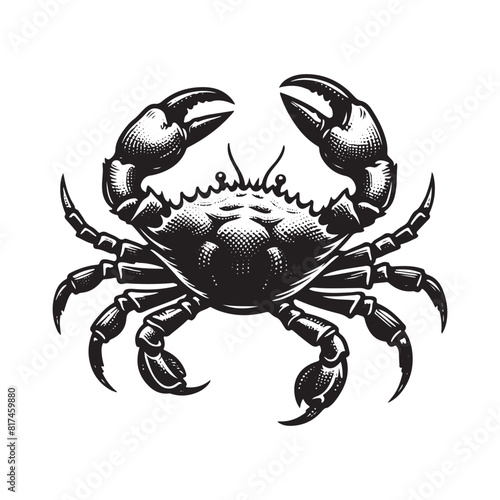 Crab silhouette black vector flat illustration .