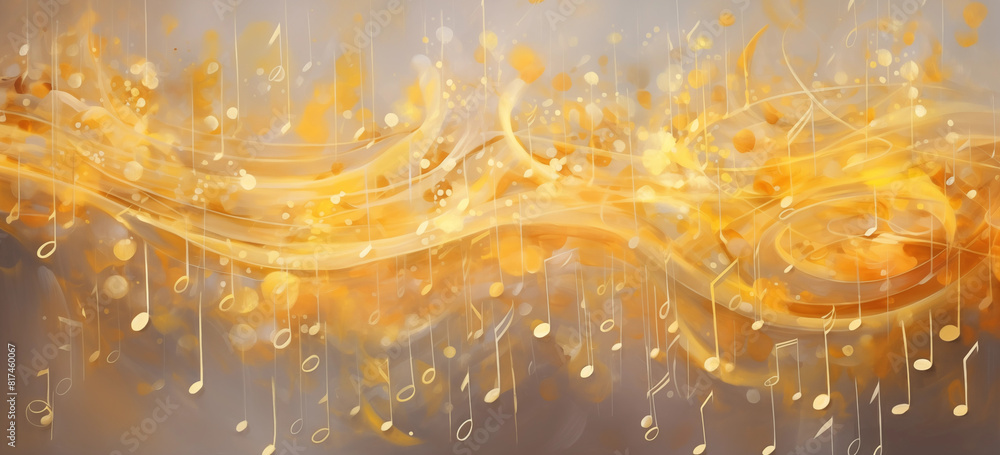 Musical Notes Gold Color Gold musical notes Stock Illustration | Adobe Stock