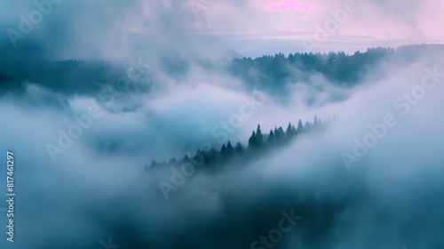 Layers of Hazy Fog Creating an Ethereal Atmosphere