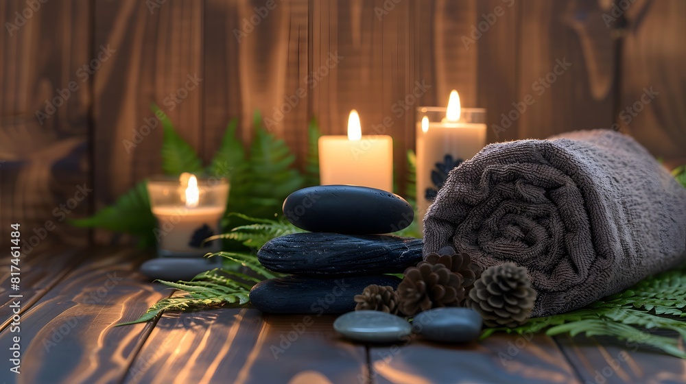 Spa composition with aroma oil on grey table Spa composition with aroma oil on grey table