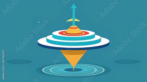 A spinning top with each rotation representing a compounding interest payment that keeps the top spinning and growing in size. photo