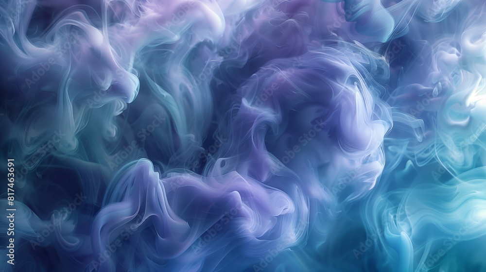 Swirling, iridescent clouds of smoke and mist coalescing into abstract shapes and forms. Swirling, iridescent clouds of smoke and mist coalescing into abstract shapes and forms.