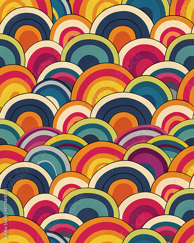 Vibrant Retro Psychedelic Swirl Pattern