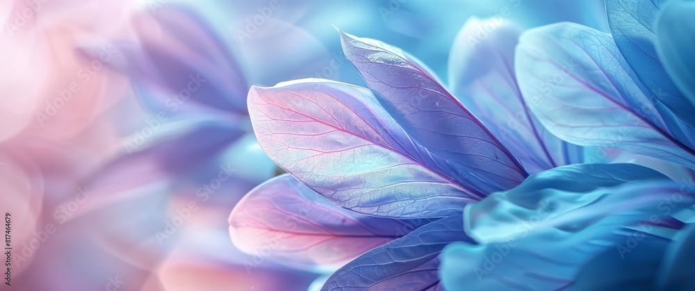 Serene Floral Beauty: Extreme Close-Up of Delicate Flower Petals in Soft Lavender and Muted Aqua Blues Serene Floral Beauty: Extreme Close-Up of Delicate Flower Petals in Soft Lavender and Muted Aqua Blues