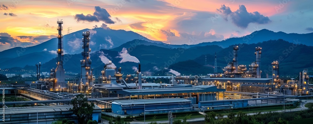 Fototapeta premium Environmental consultants advising a manufacturing plant on sustainability practices, informative and proactive