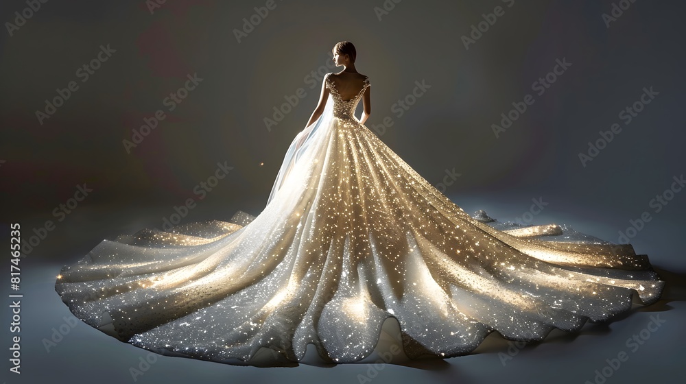 © Farid - Woman in White Silk Dress with Slit. Beautiful Bride in Wedding Gown Flying on Wind over Gray Background © Farid - Woman in White Silk Dress with Slit. Beautiful Bride in Wedding Gown Flying on Wind over Gray Background