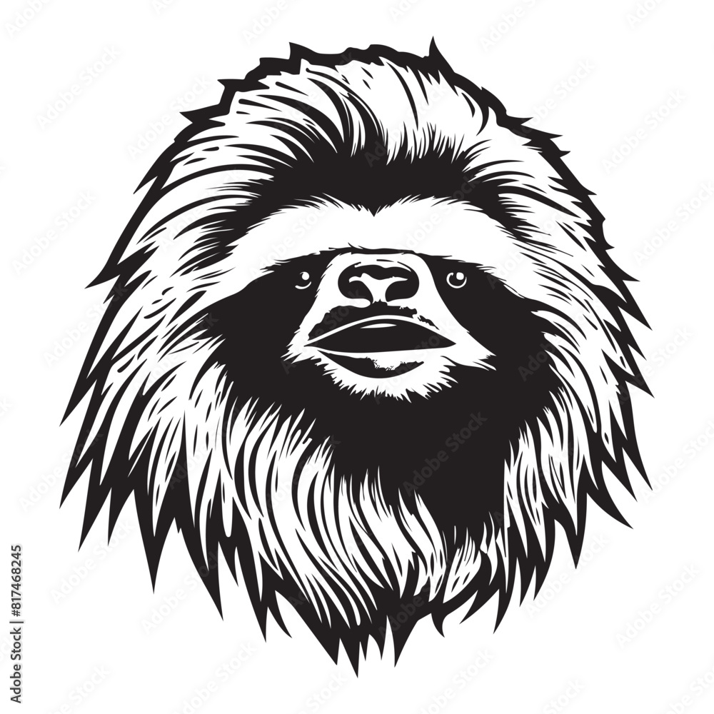 Fototapeta premium Sloth Fury Iconic Angry Sloth Logo for Apparel