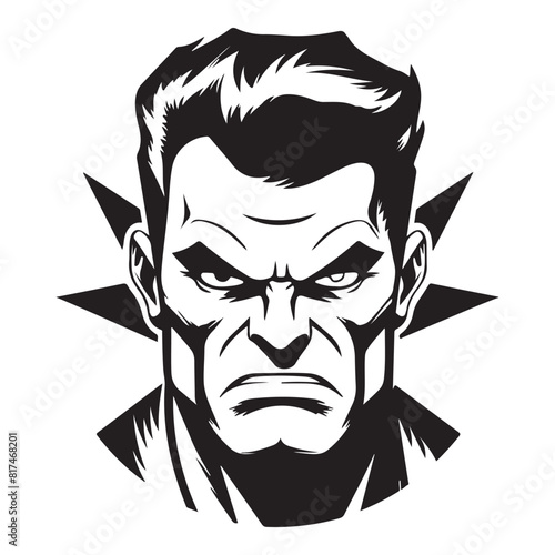 Power Surge Bold Angry Superhuman Logo Ideal for Apparel