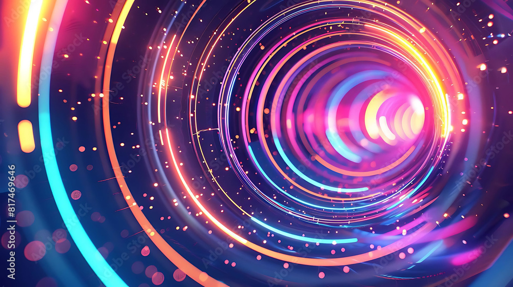 abstract futuristic background with glowing neon lines and circles abstract futuristic background with glowing neon lines and circles