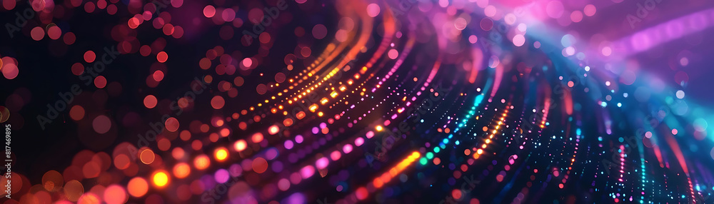 abstract futuristic background with neon circles and light trails abstract futuristic background with neon circles and light trails