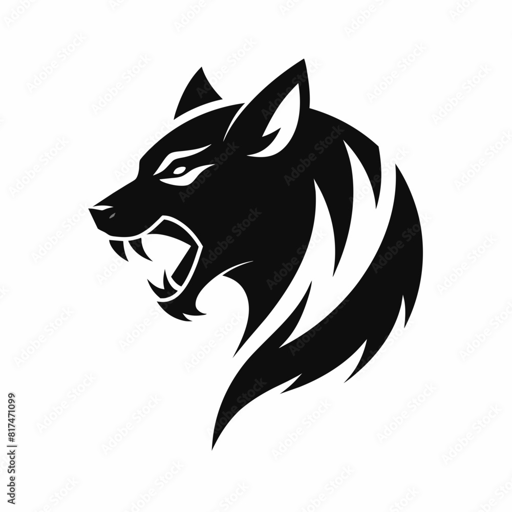 Minimalist Fierce hyena logo vector illustration.
Minimalist Fierce hyena logo vector illustration.