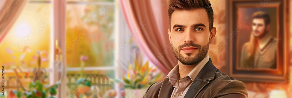 Confident and Poised Corporate Executive in Office Environment